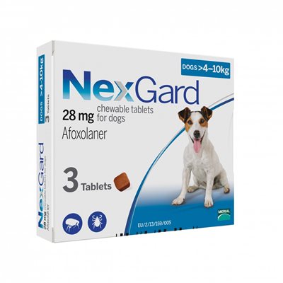 נקסגארד לכלבים במשקל 4-10 ק"ג NexGard