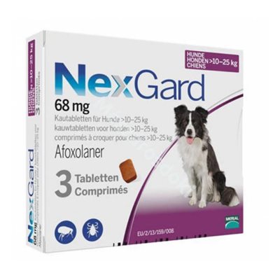 נקסגארד לכלבים במשקל 10-25 ק"ג NexGard