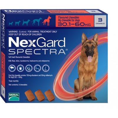נקסגארד ספקטרה לכלבים במשקל 30.1-60 ק"ג NexGard Spectra