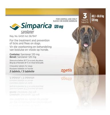 סימפריקה לכלבים במשקל 40-60 ק"ג Simparica