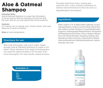 Aloe & Oatmeal Shampoo שמפו רפואי טבעי נגד גירודים